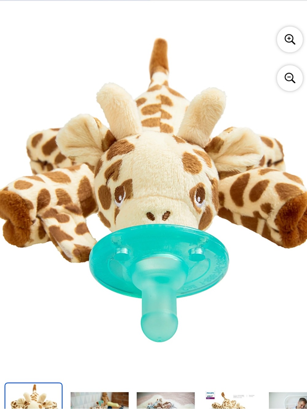 Two Philips Avent Soothie Snuggle Pacifier Holder, Giraffe